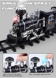 GROIC GROIC Electric Train Set with Remote Control Steam Light Sound and Tracks  - Image 2