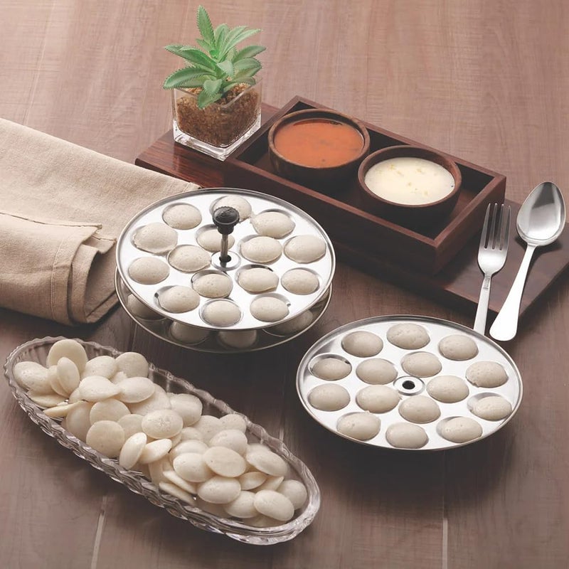 FORTUNA KITCHENWARE Fortuna Premium Stainless Steel Mini Idli Plates set of 6 | Mini Idli Stand | Mini Idli Maker Stand with 108 Idli Kulis, High Polish with Rod Picker Handle (6 Plates) - Image 5