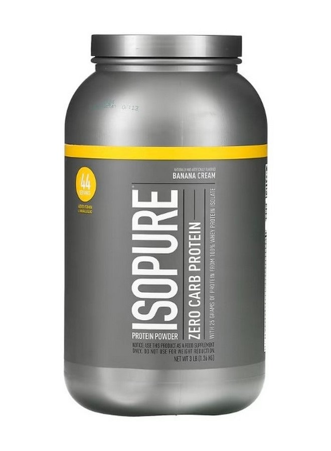 آيزوبيور Zero Carb Protein Powder Banana Cream 3 lbs 1.36 kg - Image 1