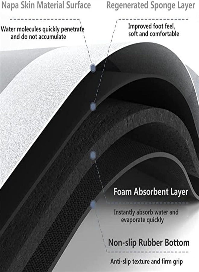 Arabest Quick-Drying Floor Mat, Bathroom Mat Water Absorption Oval Soft and Thin Non Slip Mat 40x60CM - Image 2