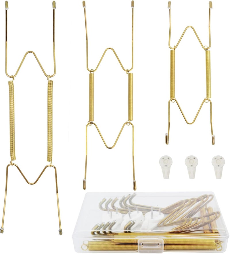 KAHIT Plate Hangers for The Wall, Plate Wall Hangers for Display Wall Plate Hangers Plate Holders for Displaying On Wall Plate Holder Platter Hangers for The Wall Plate Hanger (6"/8"/10" 3 Pack) - Image 1