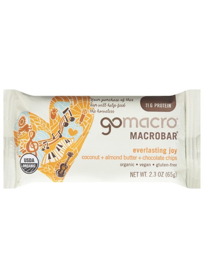 GoMacro MacroBar, Organic Vegan Protein Bar, Coconut, Almond Butter + Chocolate Chips, 2.3 Ounce