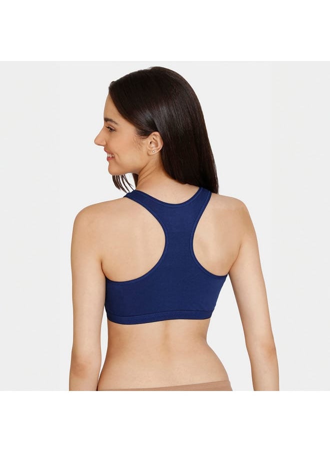 zivame Set of 2 - Zivame Solid Non-Padded Non-Wired Teen Bra with Racerback  - Image 4