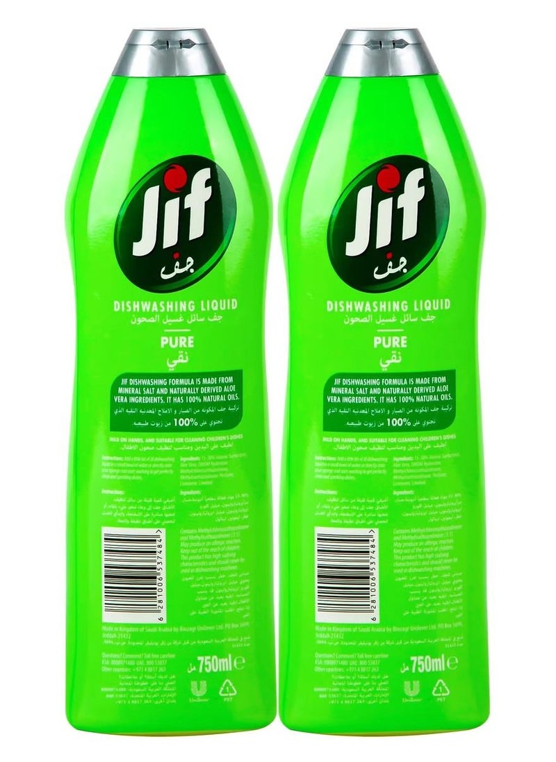 Jif Jif Dishwash Pure Aloe Vera and Mineral Salt 750ml Pack of 2  - Image 2