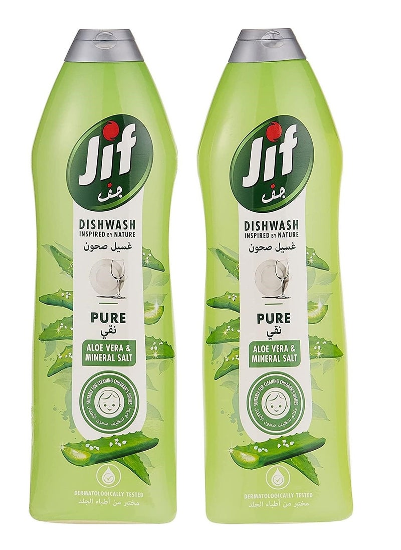 Jif Jif Dishwash Pure Aloe Vera and Mineral Salt 750ml Pack of 2  - Image 1