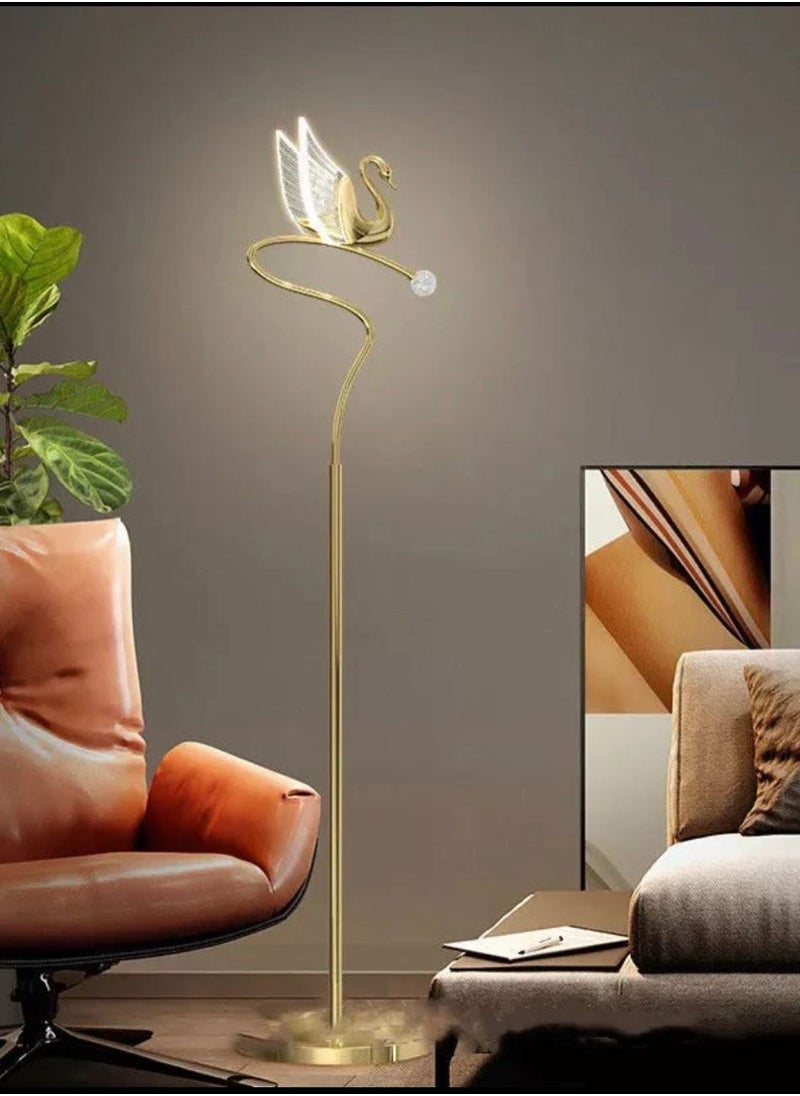 C M E Swan duck floor lamp Gold 300 x 1520 mm  - Image 3