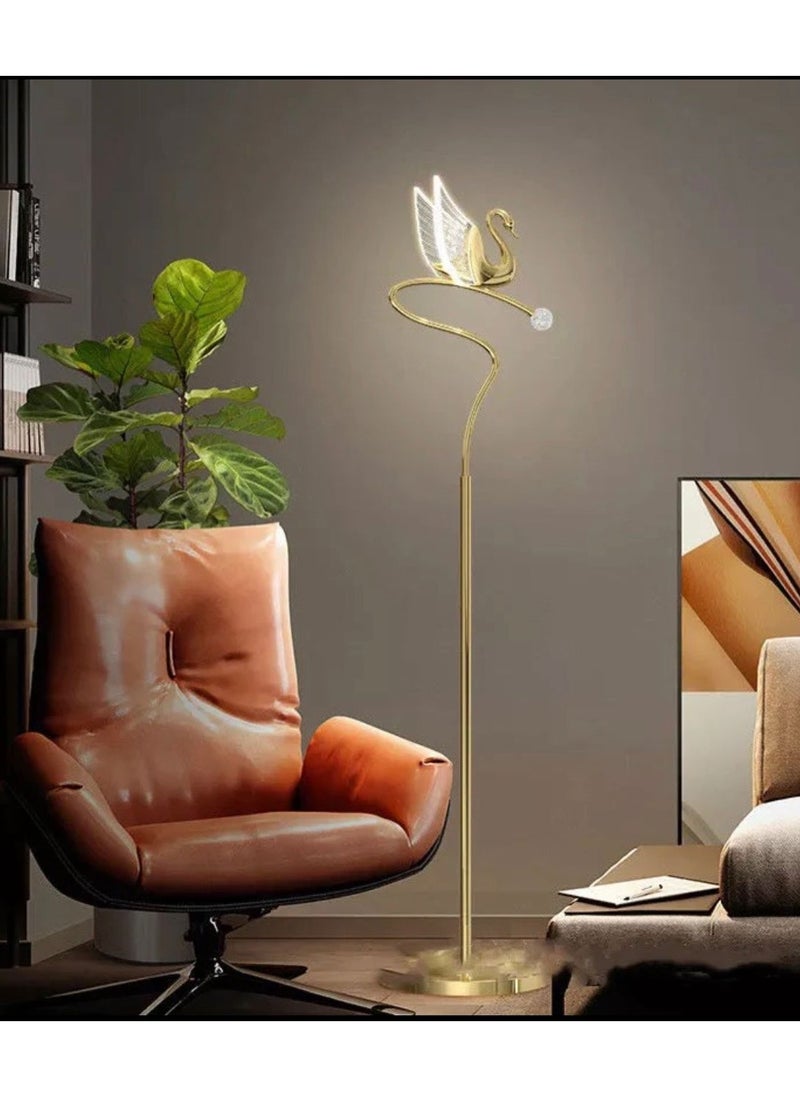 C M E Swan duck floor lamp Gold 300 x 1520 mm  - Image 1