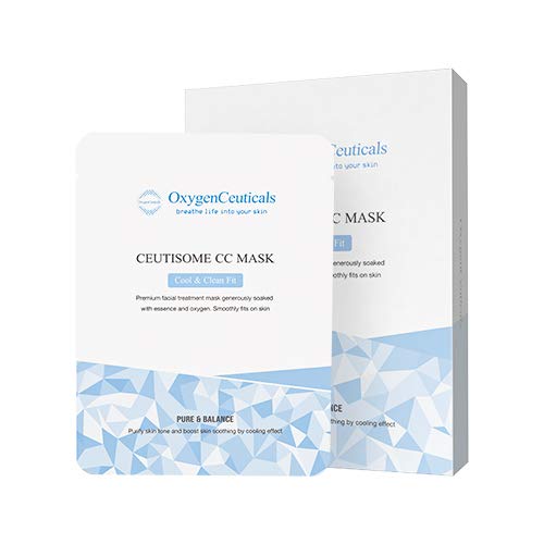 Ceutisome CC Mask  Premium Korean Facial Mask Sheets with for Menthol Cooling Calming  Moisturizing 6 SheetsBox