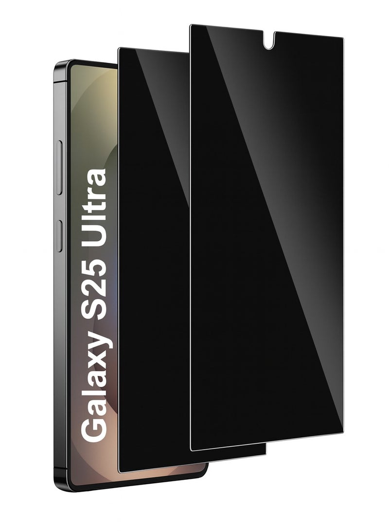 أوريجنال (عبوتان) واقي شاشة للخصوصية لهاتف سامسونج جالاكسي إس 25 ألترا - زجاج مقوى مضاد للكهرباء الساكنة مع خاصية الخصوصية، صلابة 9H، مقاوم للتجسس، مقاوم للغبار، ملمس فائق النعومة - Image 1