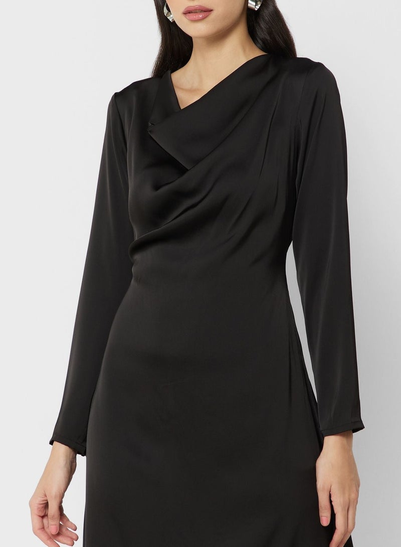 Khizana Satin Cowl Midi Dress - Image 3