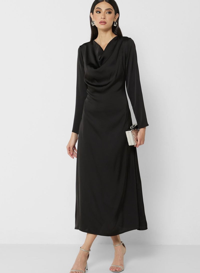 Khizana Satin Cowl Midi Dress - Image 5
