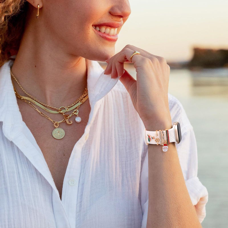 DaQin Christmas Engraved Band Compatible with Apple Watch Bands for Women 40mm 38mm 41mm 42mm,Soft Silicone Strap With Dressy Decorative Apple Watch Charms for iWatch Series 11 10 9 8 7 6 5 4 3 2 1 SE - Image 2