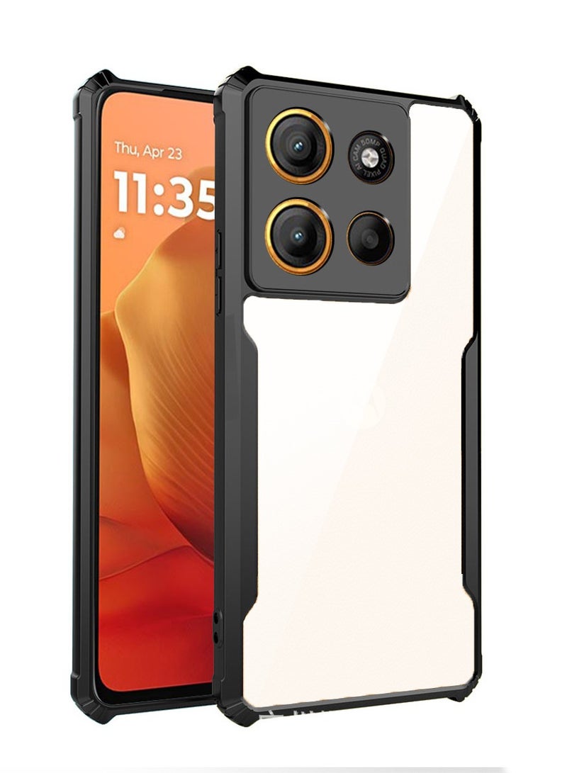 for Motorola Edge 50 Neo 5G Case, Ultra Thin Lightweight, Soft TPU Bumper, Acrylic Clear Back Cover Motorola Edge 50 Neo 5G, Black  - Image 1