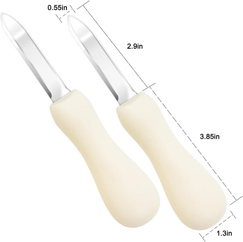 Nonley Oyster Shucking Knife, 2 Pack Oyster Knife Shucker Set with Professional Grade Cut Resistant Gloves, Stainless Steel Seafood Opener Tools - Image 2