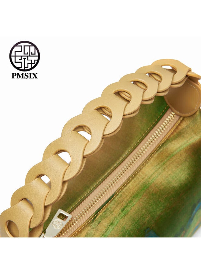 Pmsix Women's Handbag, Mother's Gift, New Chinese-style National Fashion, Handheld Qipao, Silk, Light Luxury, Shoulder Crossbody Bag, Qixi Festival - Image 2