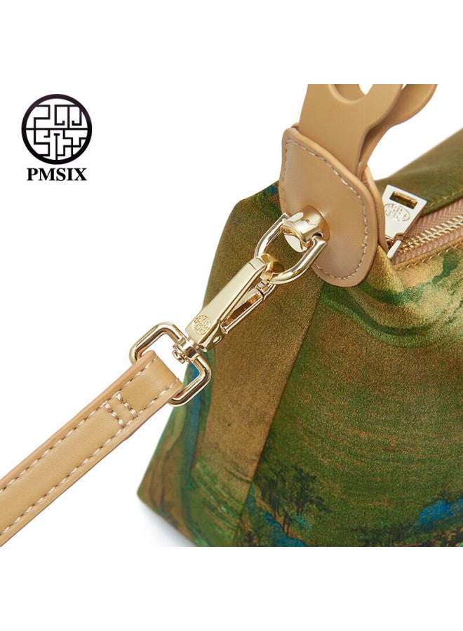 Pmsix Women's Handbag, Mother's Gift, New Chinese-style National Fashion, Handheld Qipao, Silk, Light Luxury, Shoulder Crossbody Bag, Qixi Festival - Image 3