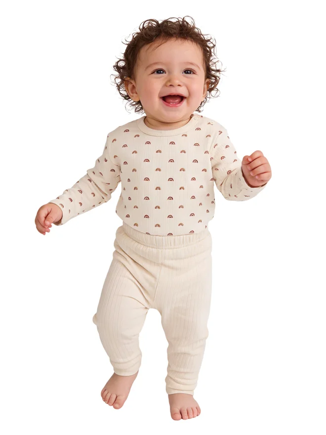 بابيز_بيسك Babies Basic Premium Ribbed Cotton Printed Short Sleeves T-Shirt and Pyjama Set