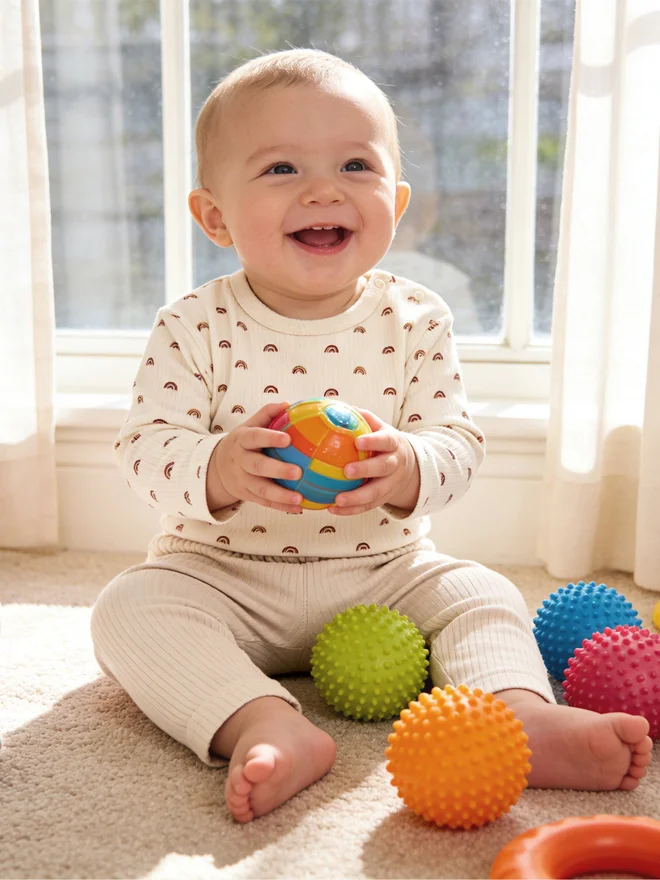 بابيز_بيسك Babies Basic Premium Ribbed Cotton Printed Short Sleeves T-Shirt and Pyjama Set