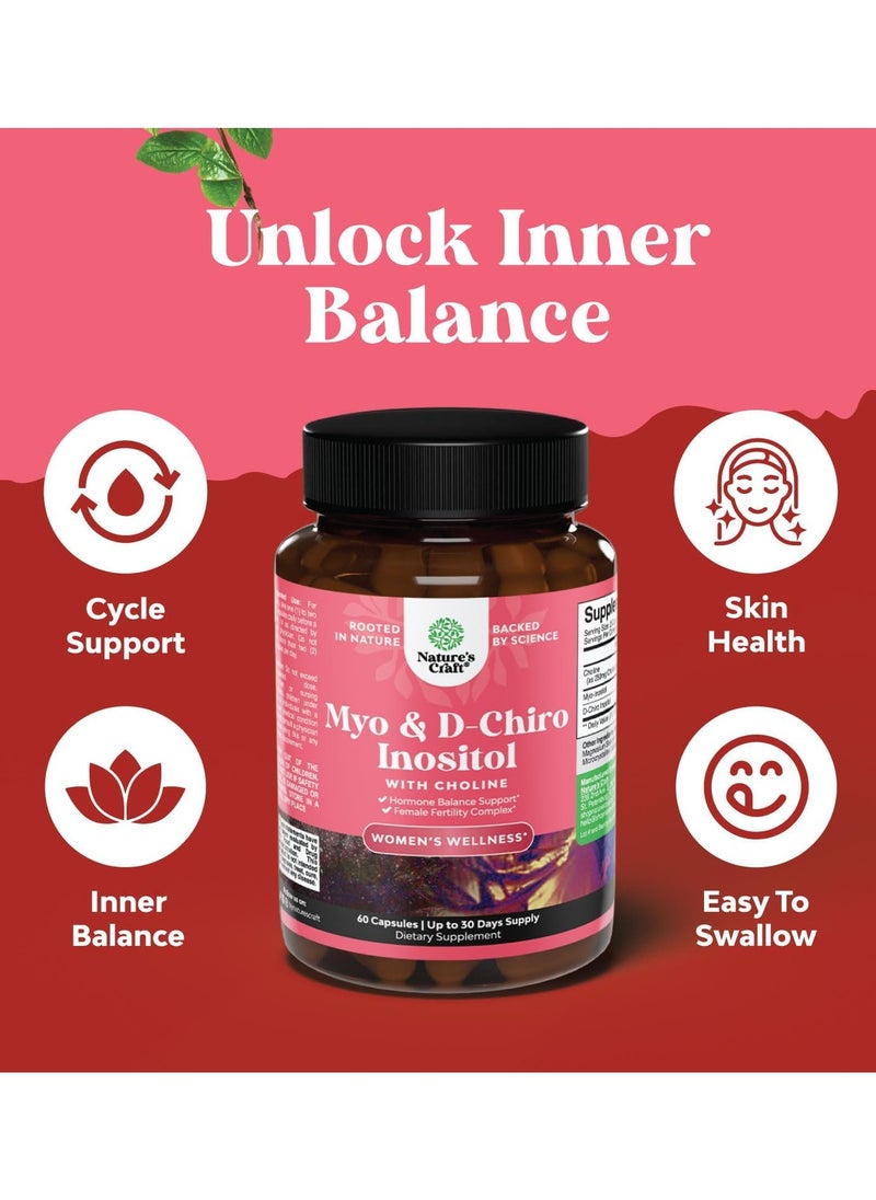 Natures Craft - Myo-Inositol & D-Chiro Inositol 60 Capsules - Image 1