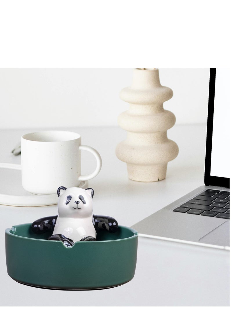 Panda Home Ashtray, Handmade Cool Resin Ashtrays for Cigarettes as Home Decoration, Outdoor Ashtray for Patio/Garden/Balcony (Black)  - Image 2