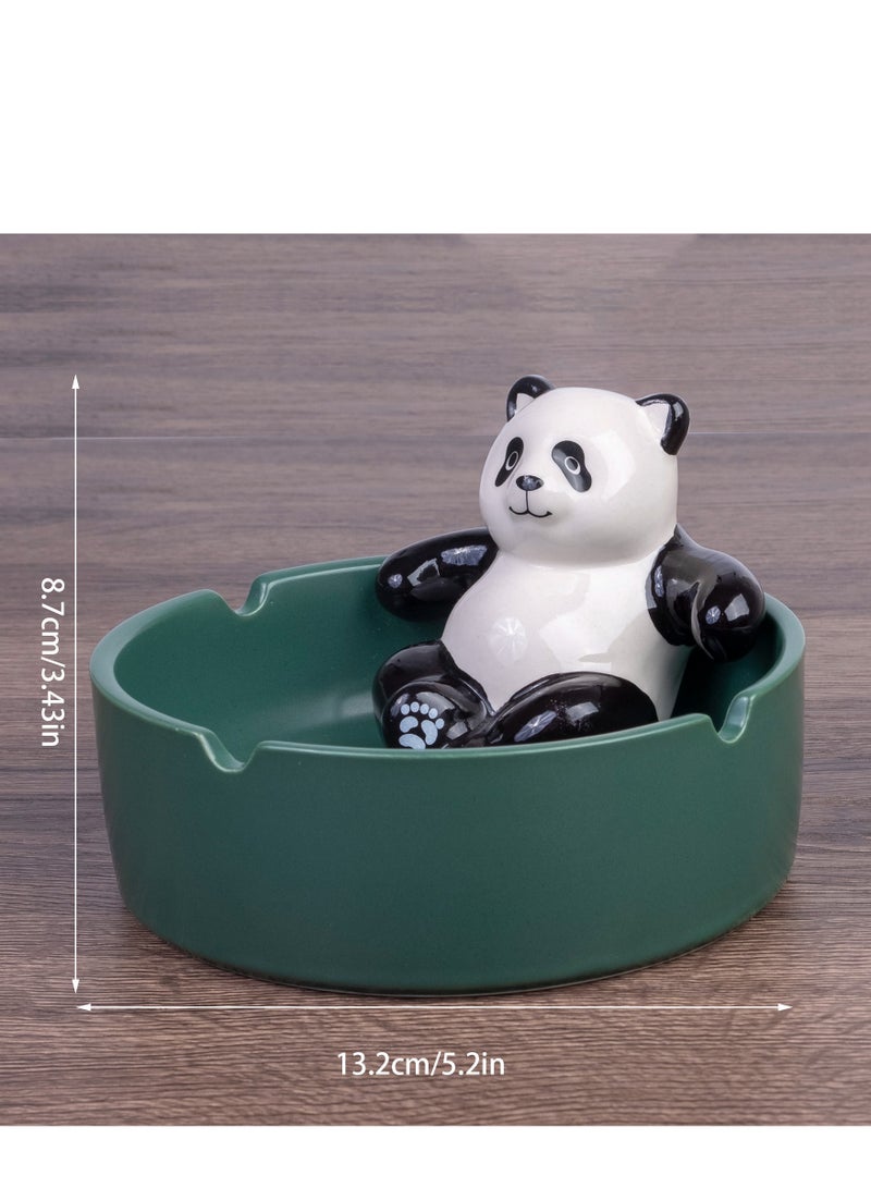 Panda Home Ashtray, Handmade Cool Resin Ashtrays for Cigarettes as Home Decoration, Outdoor Ashtray for Patio/Garden/Balcony (Black)  - Image 3