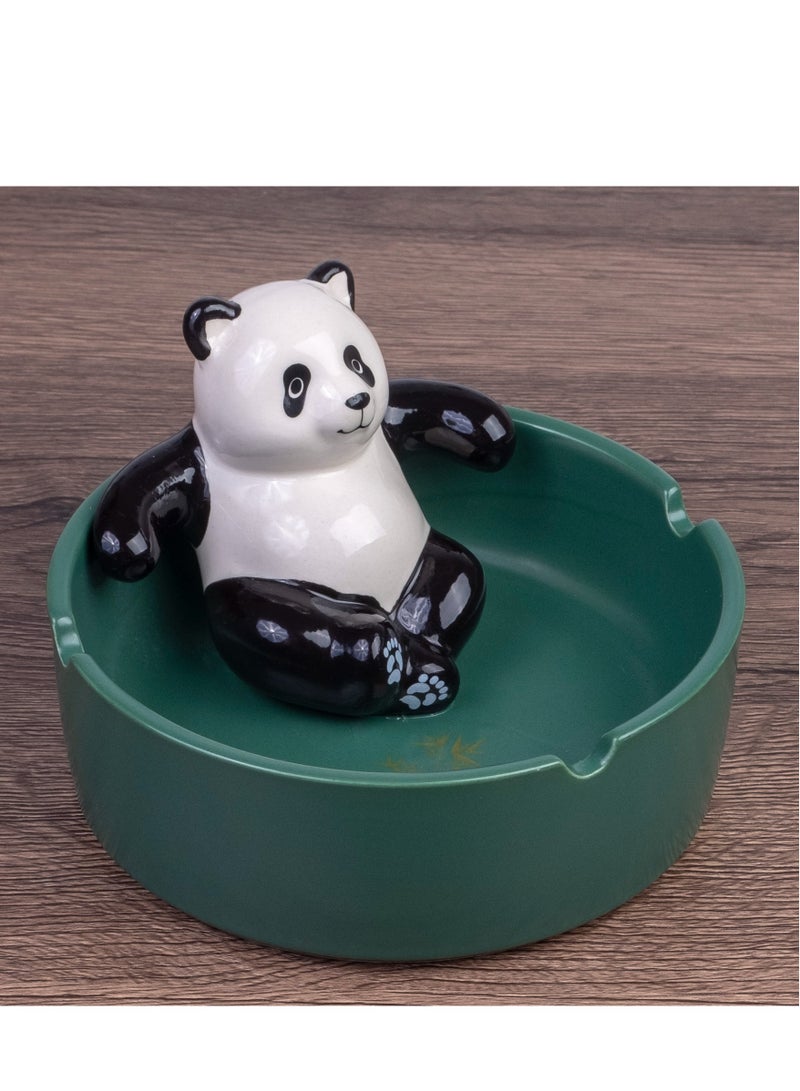 Panda Home Ashtray, Handmade Cool Resin Ashtrays for Cigarettes as Home Decoration, Outdoor Ashtray for Patio/Garden/Balcony (Black)  - Image 4