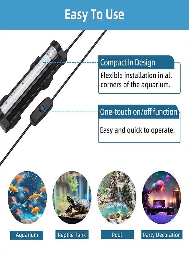 DaToo Submersible Aquarium Light 6Inch Fish Tank Light Bubbler Wall with Air Bubble Hole IP68 Waterproof Color Changing Led Light for Freshwater and Saltwater Aquariums Fish Tanks - Image 5
