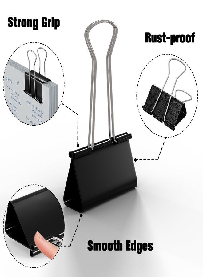 CableGeeker Binder Clips, 48 Pcs Medium Black Binder Clips, 1.25 Inch Office Clips with Container, Paper Clips for Office Supplies, Home, School, Cable Management, Strong Grip & Rust-Resistant - Image 3
