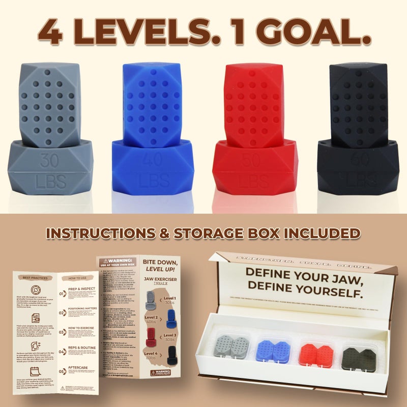 Inhale Jaw Exerciser - Jaw Strength and Shaping Trainer - 4 Levels of Resistance - Silicone Jaw Toner - Double Chin Reducer - Jawline Shaper and Neck Exerciser - Image 2