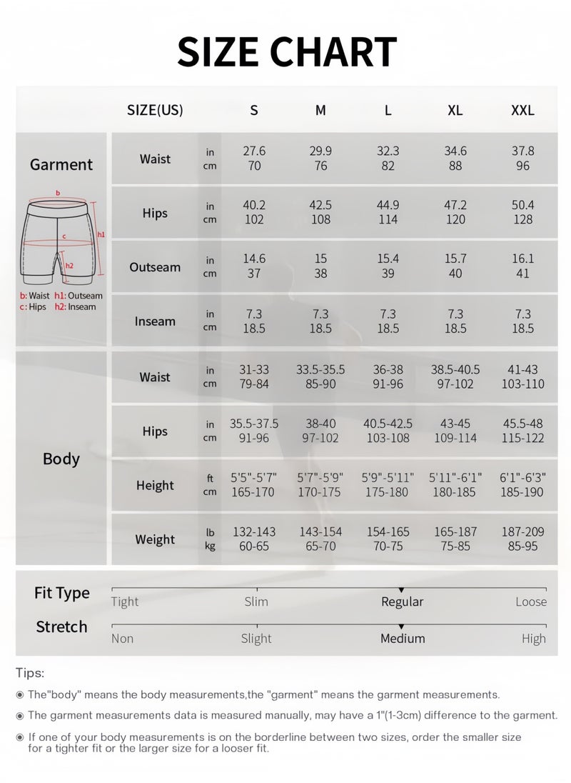 Generic - Men's 2-in-1 Active Running Shorts Athletic Workout Shorts with Zipper Pockets Comfortable Training and Running Shorts for Sports - Image 1
