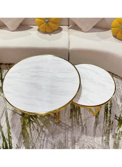 Coffee Table 2 Set Marble Pattern Table Top Golden Leg Round Side Tables 80CM+60CM - pzsku/ZF9954A8C8023F8D9C9B5Z/45/_/1689435956/7b7c8746-2b70-48c9-840e-d90859c1ef25