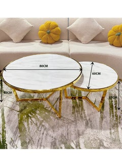 Coffee Table 2 Set Marble Pattern Table Top Golden Leg Round Side Tables 80CM+60CM - pzsku/ZF9954A8C8023F8D9C9B5Z/45/_/1689435957/0c0a8680-2c8f-4a25-90fe-a93639dc387b