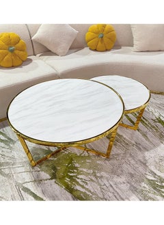 Coffee Table 2 Set Marble Pattern Table Top Golden Leg Round Side Tables 80CM+60CM - pzsku/ZF9954A8C8023F8D9C9B5Z/45/_/1689435957/a9079c38-7f23-456e-860b-f871eb0306e8