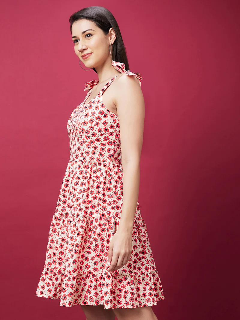 جلو باص فستان جلابيه نسائي قطن مطبوع بالزهور من جلوبس