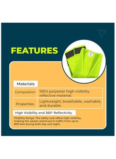 Duravel Duravel Safety Jacket,Vest, Pack of 5 - Reflective Guardian: High-Visibility Safety Jacket for Runners, Cyclists, and Construction Workers - 360° Visibility, Lightweight, and Adjustable Comfort  - Image 4