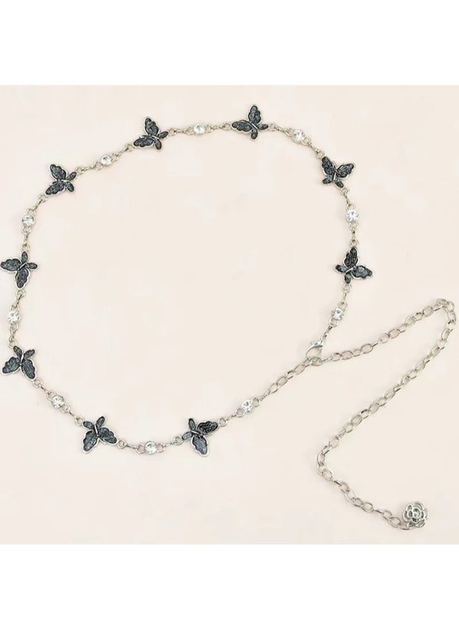 Generic Silver Metal Butterfly Waist Belt - 115 CM - For Her  - Image 3