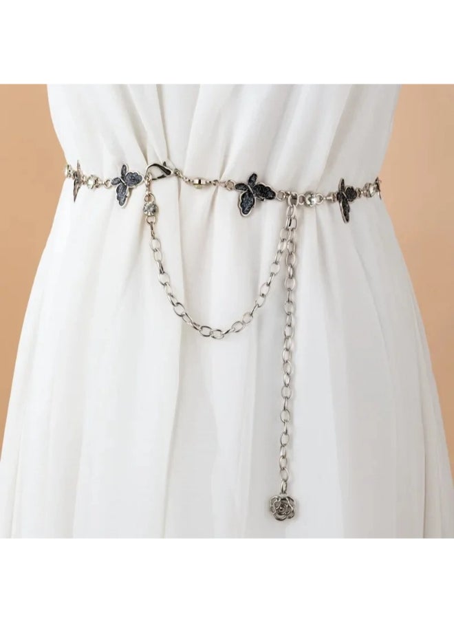 Generic Silver Metal Butterfly Waist Belt - 115 CM - For Her  - Image 2