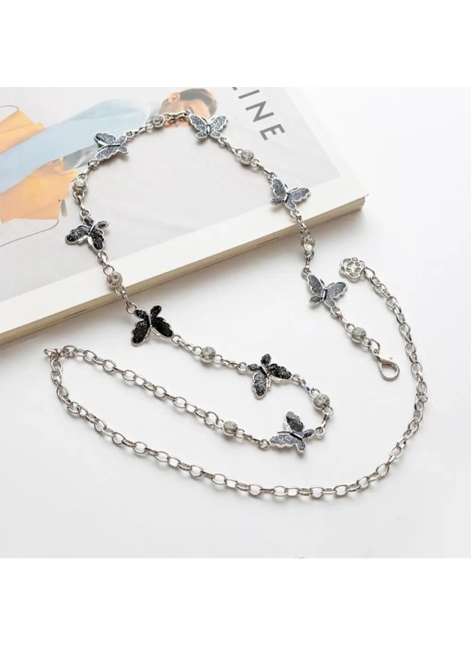 Generic Silver Metal Butterfly Waist Belt - 115 CM - For Her  - Image 1