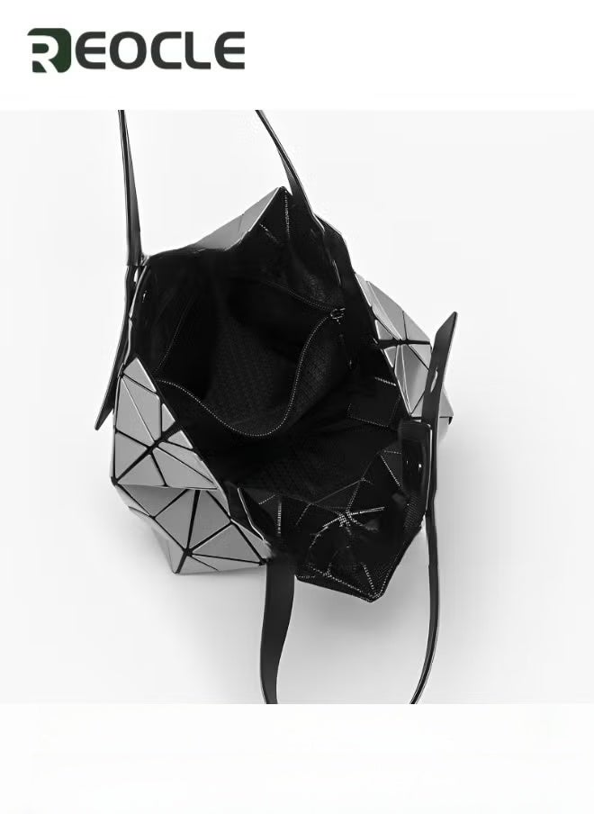 REOCLE Women's Geometric Luminous Purses Handbags Holographic Reflective Crossbody Shoulder Bag Purse Handbag - Image 3