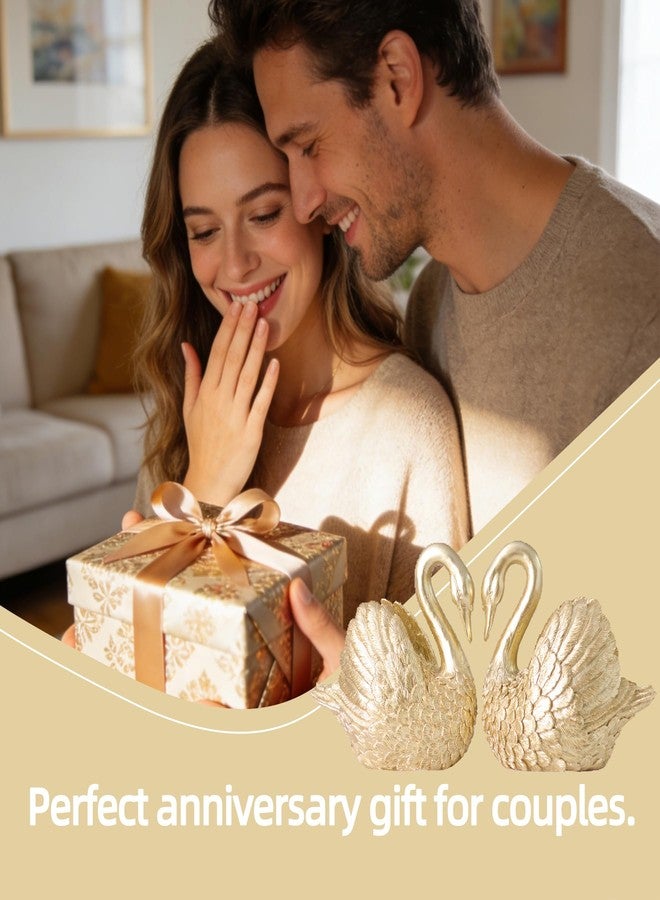 Kakizzy Swan Decorative Bookends,Resin Book Ends for Shelves,Unique Gold Book Holders,Heavy Duty Swan Decor for Home Office Desk Bookshelf,Set of 2,Gifts for Anniversary - Image 5