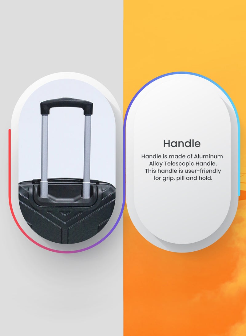 ستار لايف مجموعة حقائب سفر بعجلات من الجانب الصلب ABS مكونة من 3 قطع بعجلات دوارة مع قفل أرقام - Image 3