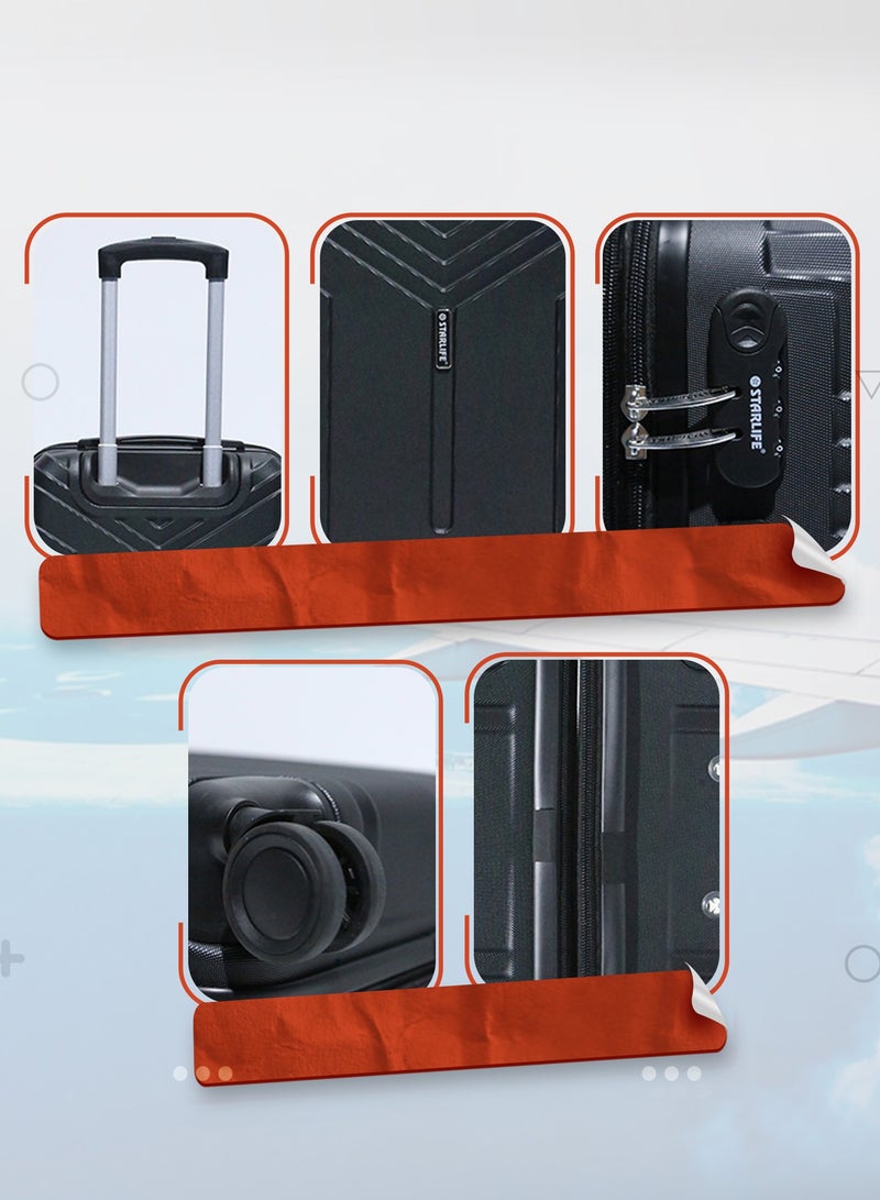 ستار لايف مجموعة حقائب سفر بعجلات من الجانب الصلب ABS مكونة من 3 قطع بعجلات دوارة مع قفل أرقام - Image 4