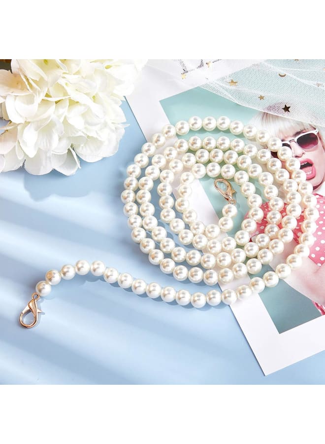 47" Imitation Pearl Bead Purse Chain Crossbody Bag Chain 10mm Pearl Bag Strap Replacement Handbag Chains Accessories with Metal Lobster Clasps for Handbag Purse Clutch Evening Bag  - Image 2