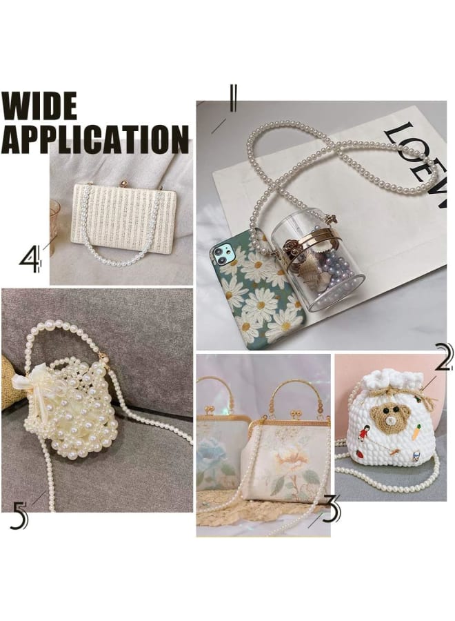 47" Imitation Pearl Bead Purse Chain Crossbody Bag Chain 10mm Pearl Bag Strap Replacement Handbag Chains Accessories with Metal Lobster Clasps for Handbag Purse Clutch Evening Bag  - Image 3