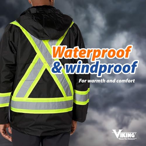 Viking Professional Journeyman 300D Rip-Stop Fire Retardant Reflective Jacket - Fire Resistant Hi Vis Jackets for Men, Black - Large - Image 4
