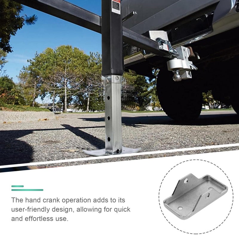 Trailer Jack Foot Bracket Set with Base Plate Stabilizer for RV Leveling and Load Distribution - Image 4