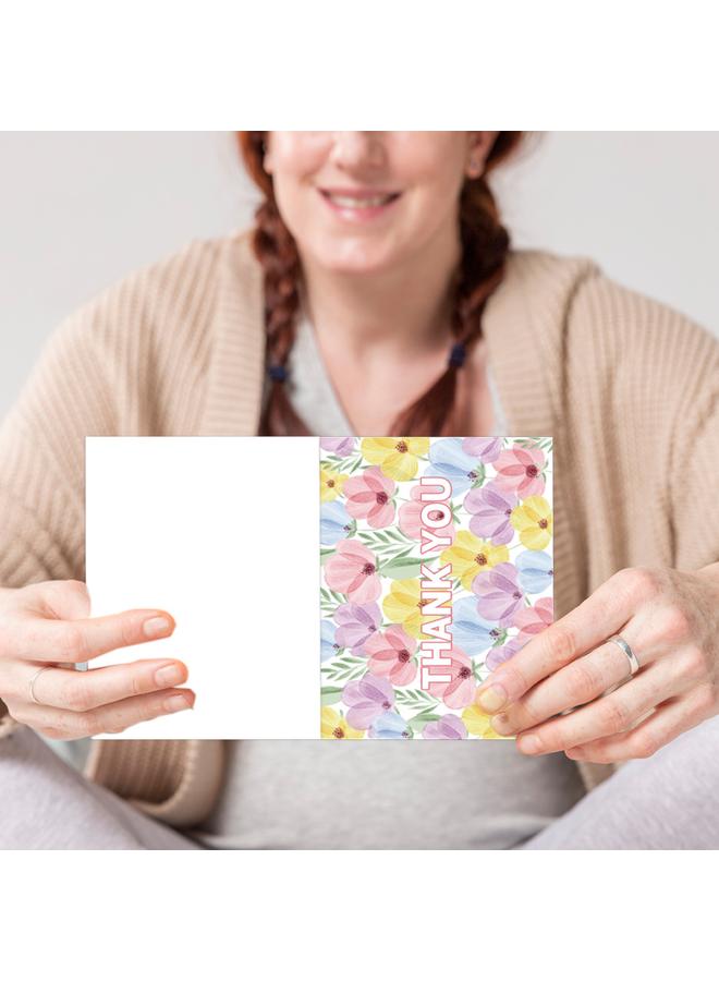 Bluejw THANK YOU Greeting Card Suit English Advanced Blank Folding Envelope Message Blessing Thank You Card - Image 5