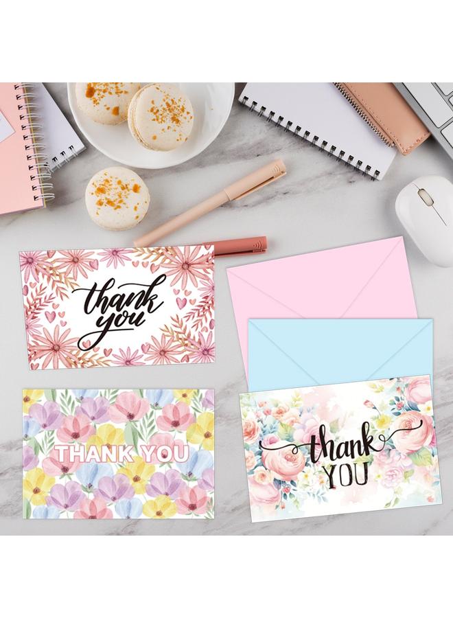 Bluejw THANK YOU Greeting Card Suit English Advanced Blank Folding Envelope Message Blessing Thank You Card - Image 4