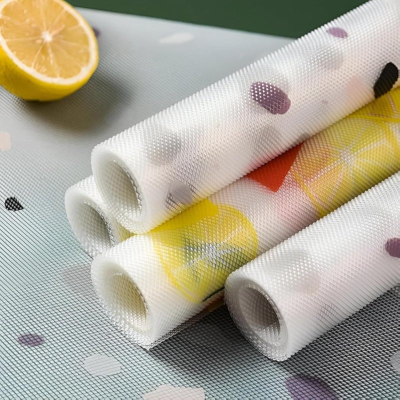 Multipurpose Drawer Protector Roll (1.5m x 45cm) - Reliable Protection Mat Also Works as Cutlery Mat and Heat Resistant Table Mat for All Your Needs (Graphics, 4 Rolls)