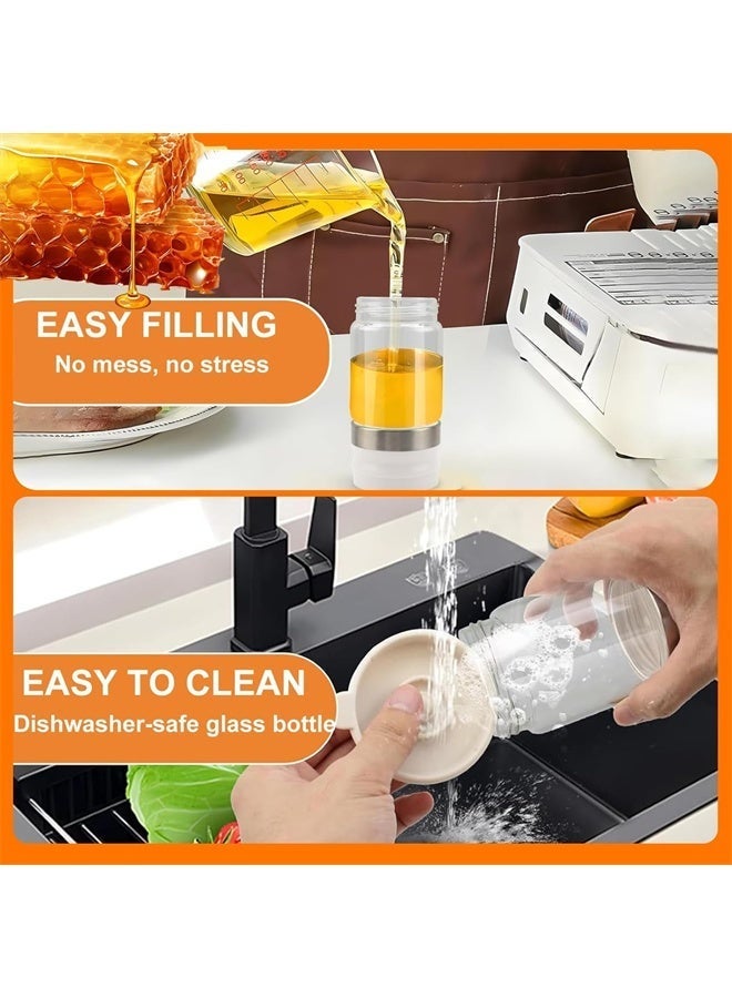 HOMESTAR Glass Honey Dispenser Pot, No Drip 300ml Honey Jar with Handle, Syrup Dispenser for Coffee or Tea, Ideal for Honey and Syrup - Image 4